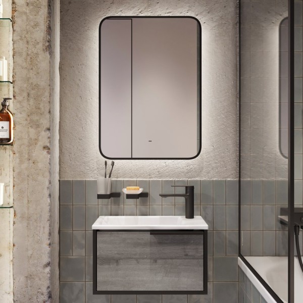 Мебель для ванной комнаты STWORKI Брамминг 50 подвесная, дуб шерман серый