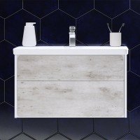 Тумба с раковиной Roca Ronda 80 белая, бетон