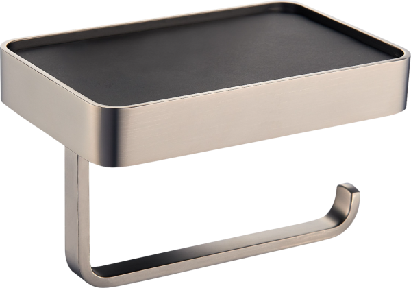 Держатель туалетной бумаги Wonzon & Woghand WW-9336 темный графит, с полкой