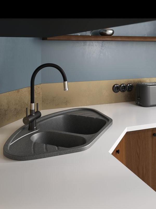 Мойка кухонная Domaci Болонья М-23-007 антрацит