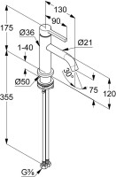 Смеситель для раковины Kludi Nova Fonte Pura 200283915 черный матовый