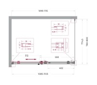 Душевой уголок BelBagno Soft Close-2 AH-1-110/80-C-Cr профиль хром