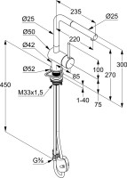 Смеситель для кухни Kludi Steel 45851F877