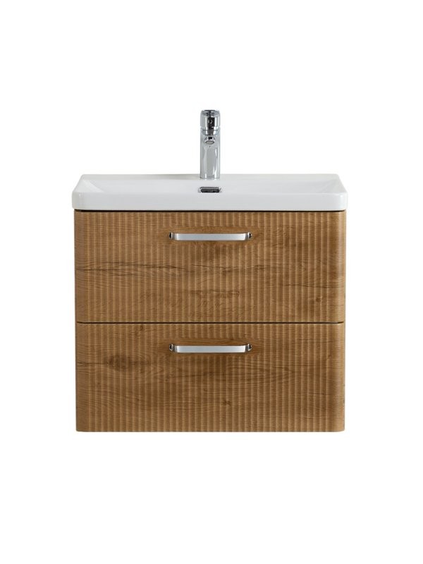 Тумба с раковиной BelBagno Due 60 ручки хром полированный, rovere nature