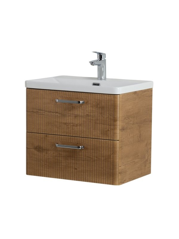 Тумба с раковиной BelBagno Due 60 ручки хром полированный, rovere nature