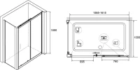 Душевой уголок RGW Classic CL-14+100 см (158,5x161,5)x100x185 профиль хром, стекло прозрачное