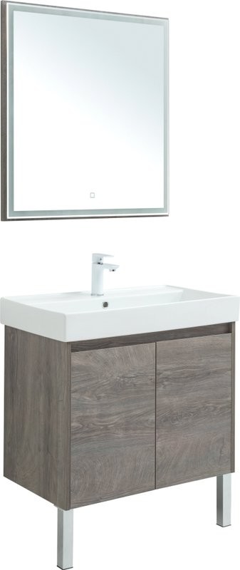 Мебель для ванной комнаты Aquanet Nova Lite 75 дуб рошелье, с дверками