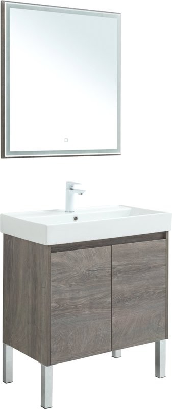 Мебель для ванной комнаты Aquanet Nova Lite 75 дуб рошелье, с дверками