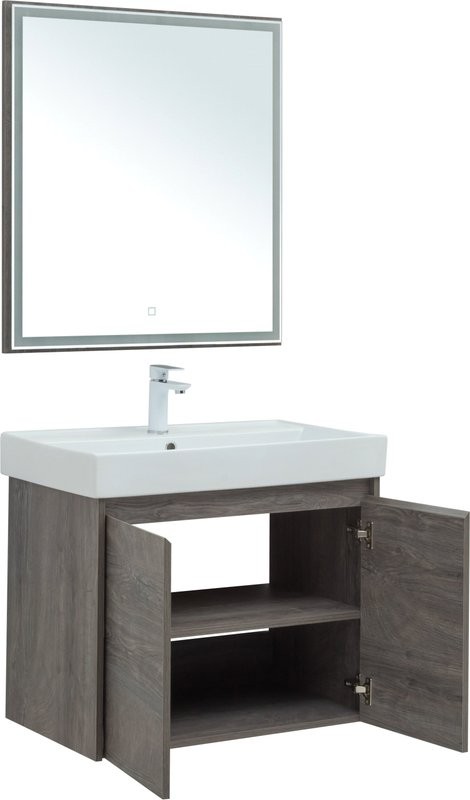 Мебель для ванной комнаты Aquanet Nova Lite 75 дуб рошелье, с дверками