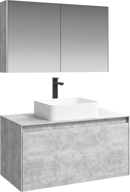 Мебель для ванной комнаты Aqwella 5 stars Mobi 100 бетон светлый