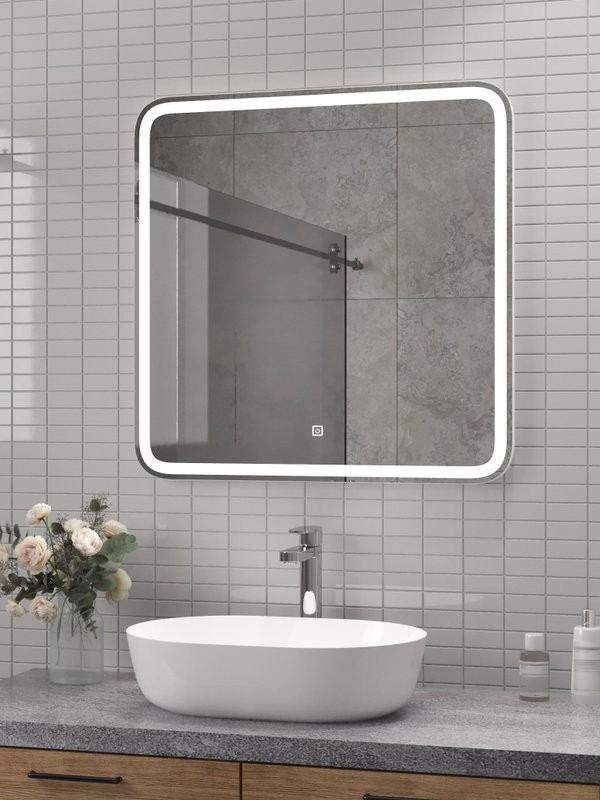 Зеркало CONTINENT Led Russo 70х70 см, сенсорное, с холодной подсветкой