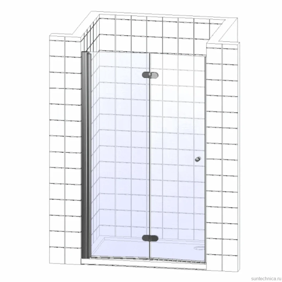 Душевая дверь в нишу Wasserkraft Weser 78F04 90 см