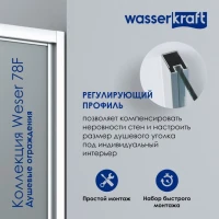 Душевая дверь в нишу Wasserkraft Weser 78F04 90 см