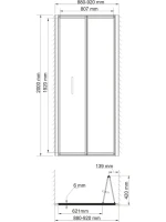 Душевая дверь в нишу Wasserkraft Weser 78F04 90 см
