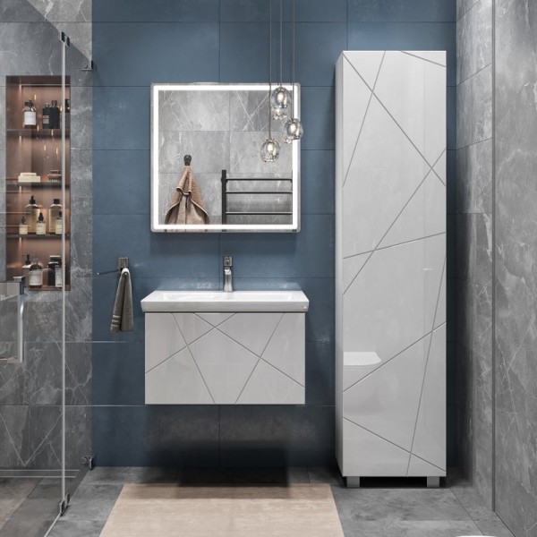 Мебель для ванной комнаты Vigo Geometry 70 подвесная, белая, раковина Como 70