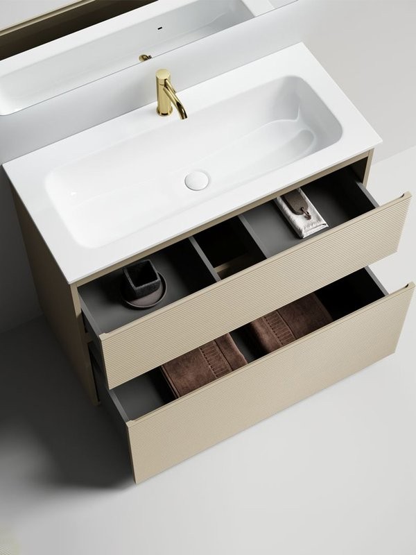 Тумба с раковиной Sancos Folk Floor 100 напольная, капучино, раковина CN7013