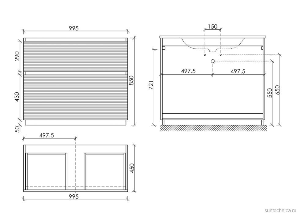 Тумба с раковиной Sancos Folk Floor 100 напольная, капучино, раковина CN7013