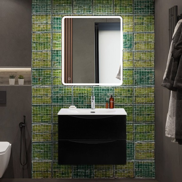 Мебель для ванной комнаты BelBagno Marino-cer-n 70 подвесная, nero lucido