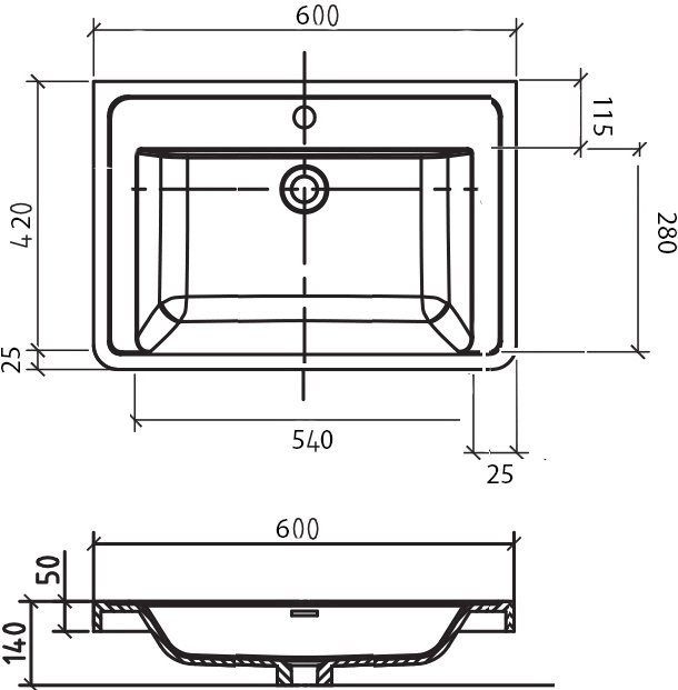 Мебельная раковина BelBagno Energia-N 60