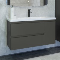 Тумба с раковиной Caprigo Forte 100 R подвесная, графит
