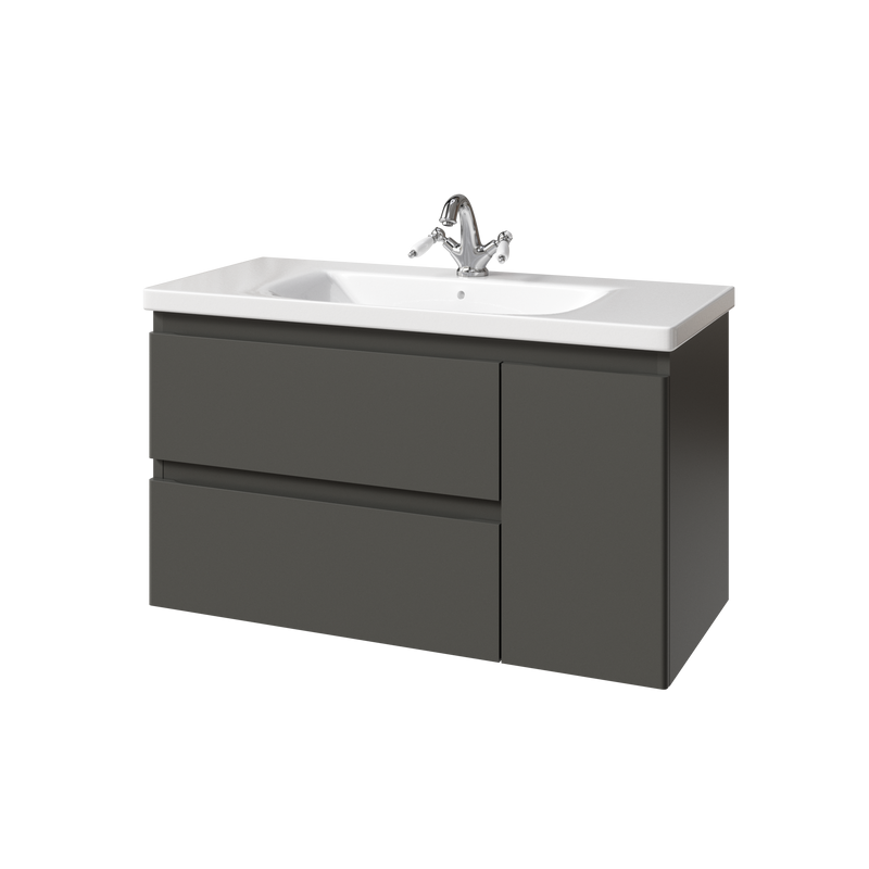 Тумба с раковиной Caprigo Forte 100 R подвесная, графит