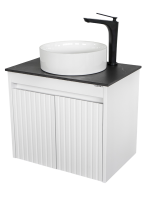 Тумба с раковиной Comforty Двина 60ПД подвесная, матовая белая