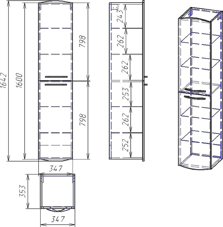 Шкаф пенал для ванной Owl 1975 Vessla R