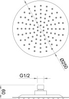 Верхний душ Berges Ventas R 074003 хром