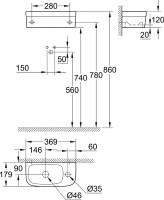 Раковина маленькая в туалет Grohe Euro Ceramic 39327000