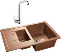 Комплект Мойка GranFest Quadro GF-Q775KL терракот + Смеситель MEGA Ege MG-PL10 хром Комплект Мойка GranFest Quadro GF-Q775KL терракот + Смеситель MEGA Ege MG-PL10 хром