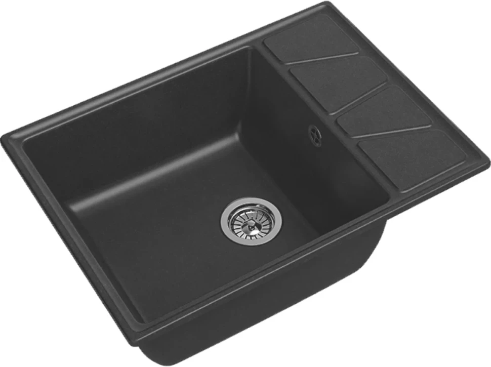 Комплект Мойка GranFest Vertex GF-V-680L графит + Смеситель MEGA Mega