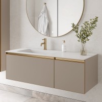 Тумба под раковину без столешницы Armadi Art Quatro 2 120 daphne, профиль matt gold