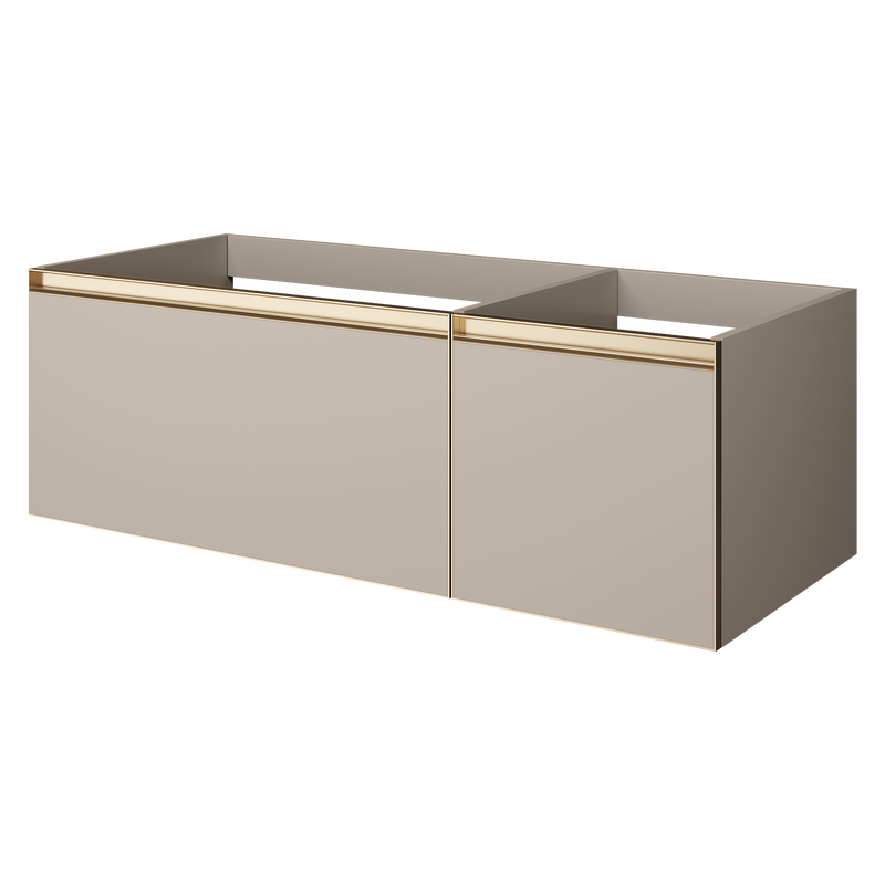 Тумба под раковину без столешницы Armadi Art Quatro 2 120 daphne, профиль matt gold