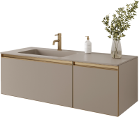 Тумба под раковину без столешницы Armadi Art Quatro 2 120 daphne, профиль matt gold