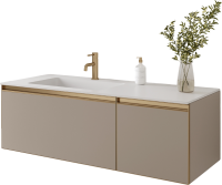 Тумба под раковину без столешницы Armadi Art Quatro 2 120 daphne, профиль matt gold