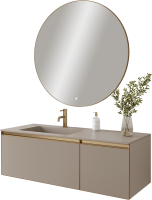 Тумба под раковину без столешницы Armadi Art Quatro 2 120 daphne, профиль matt gold