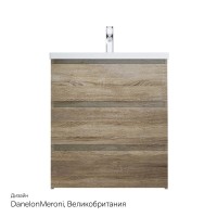 Тумба с раковиной AM.PM Gem S 75 напольная, светлый дуб