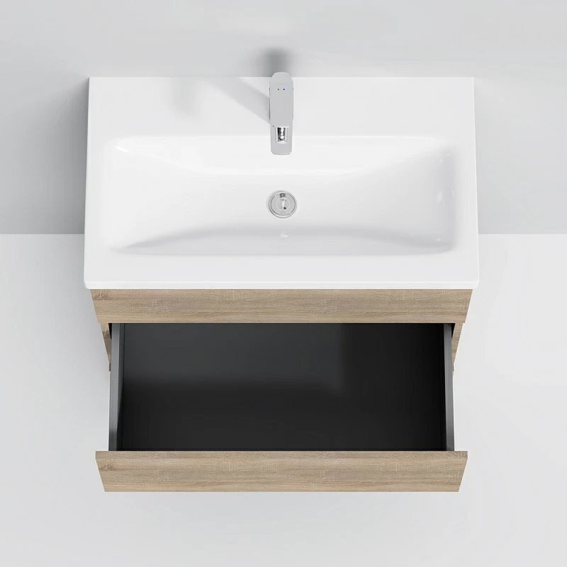 Тумба с раковиной AM.PM Gem S 75 напольная, светлый дуб