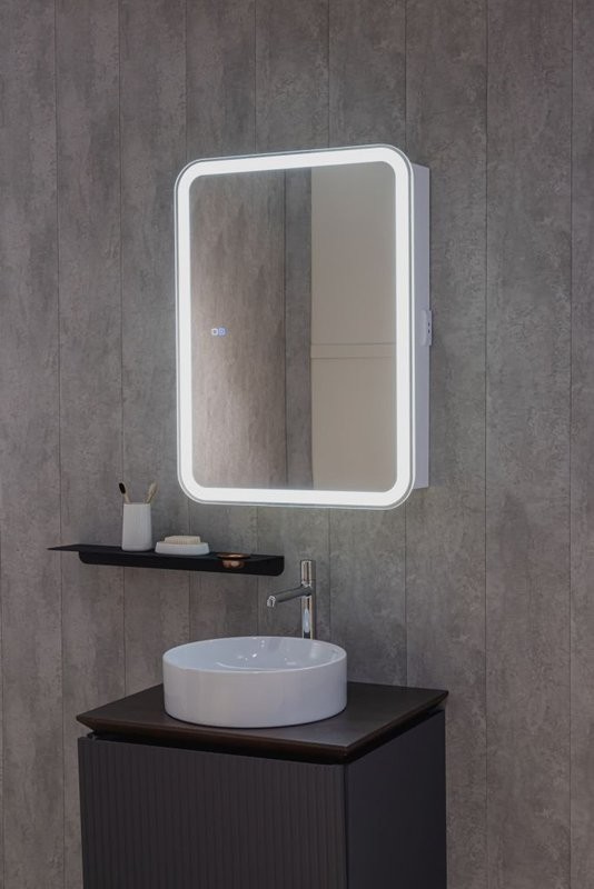 Зеркало в ванную с шкафом AQUAme AQM9202 60x80