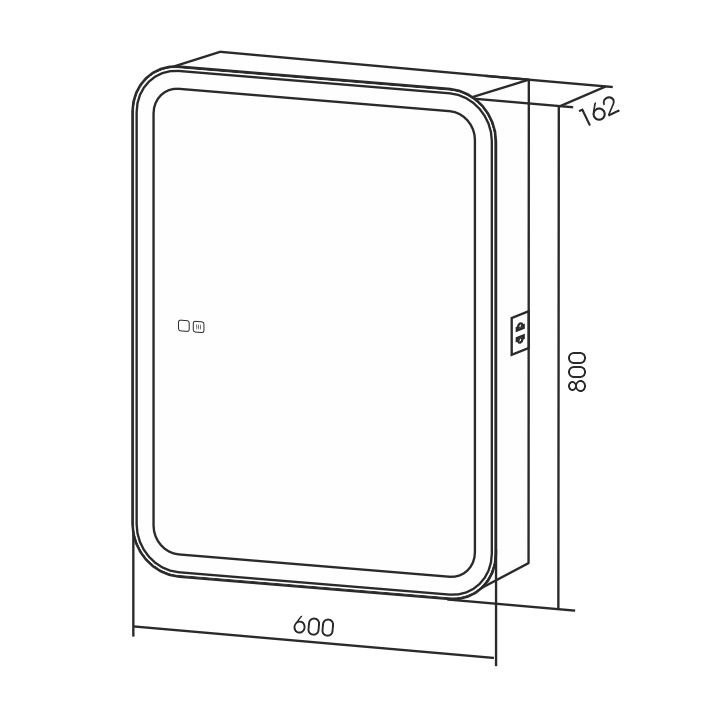 Зеркало в ванную с шкафом AQUAme AQM9202 60x80