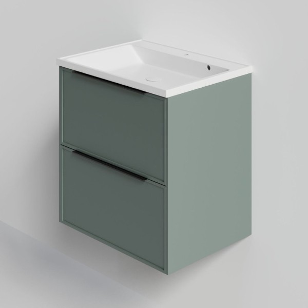 Тумба под раковину La Fenice SIMPLA Grigio TWIN серо-зелёная 100 см