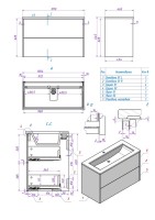 Тумба под раковину La Fenice SIMPLA Grigio TWIN серо-зелёная 100 см