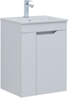 Тумба под раковину без столешницы Aquanet Практика 50 с дверцами, белая матовая