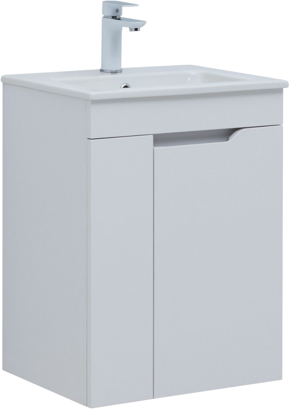 Тумба под раковину без столешницы Aquanet Практика 50 с дверцами, белая матовая