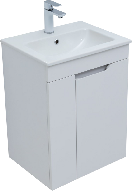 Тумба под раковину без столешницы Aquanet Практика 50 с дверцами, белая матовая