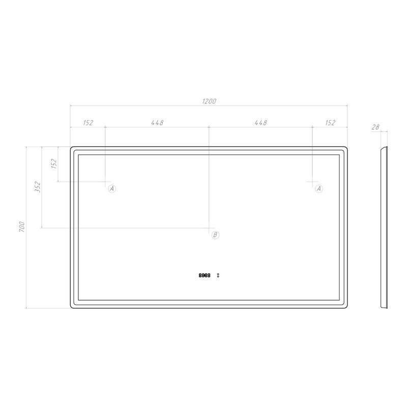 Зеркало Vigo Geometry Luxe 120 бесконтактное включение