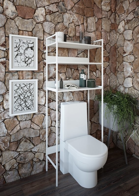 Шкаф в туалет Sanflor 82613185 белый муар