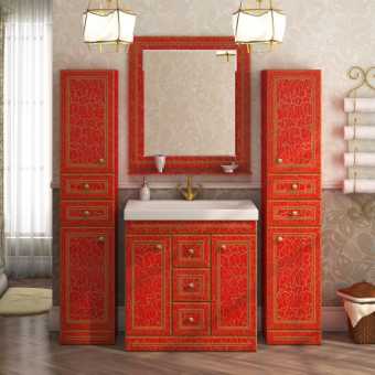 Мебель для ванной Misty Fresko 75 красная краколет