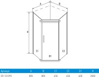 Душевой уголок Erlit Comfort ER10109V-C1 90x90