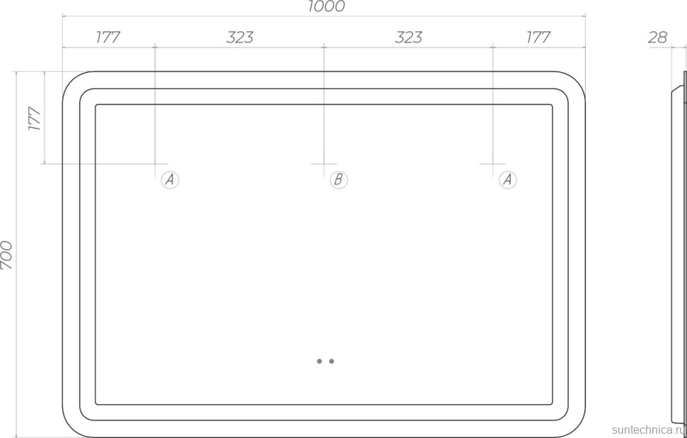 Зеркало Vigo Jess Classic 100 с подсветкой